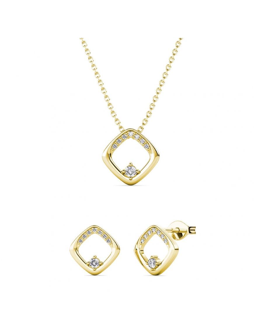 Elegantes Schmuckset mit Goldton-Kristall