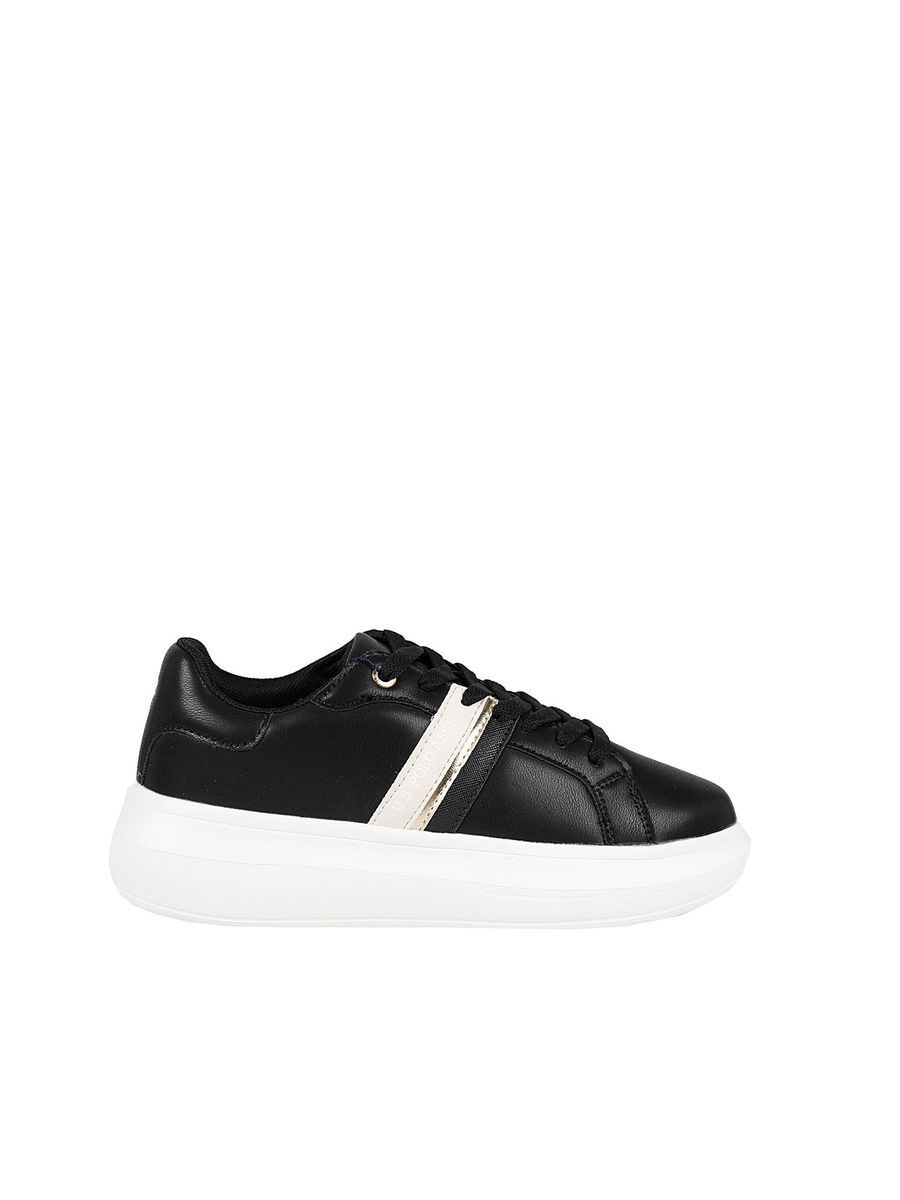 Schwarzer Fashion Sneaker mit Streifendetail