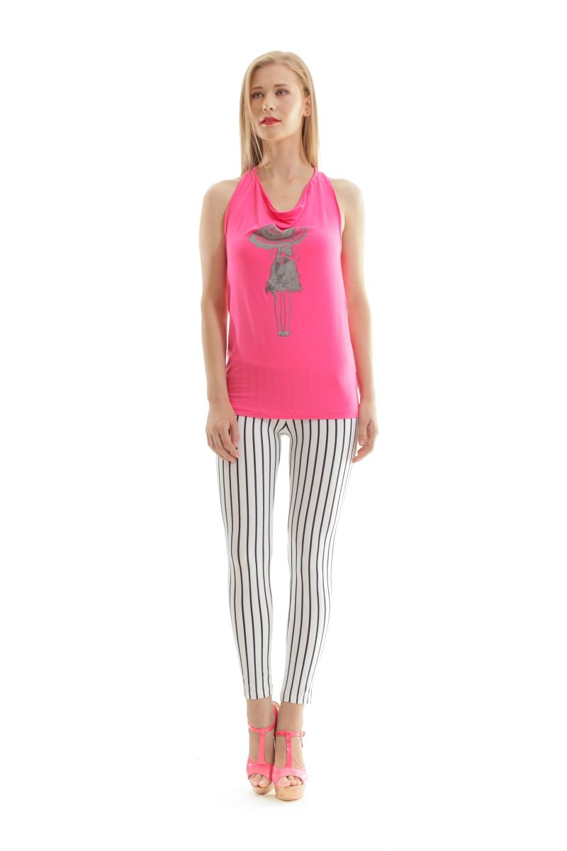 Lässiges ärmelloses fuschias Racerback Tank Top