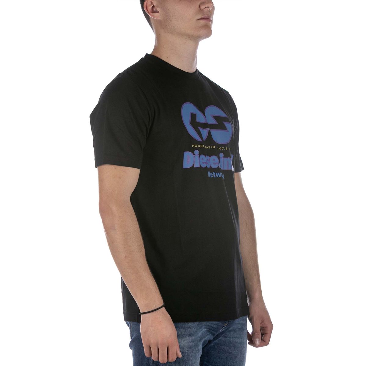 T-Shirt mit Retro-Netzwerk-Print
