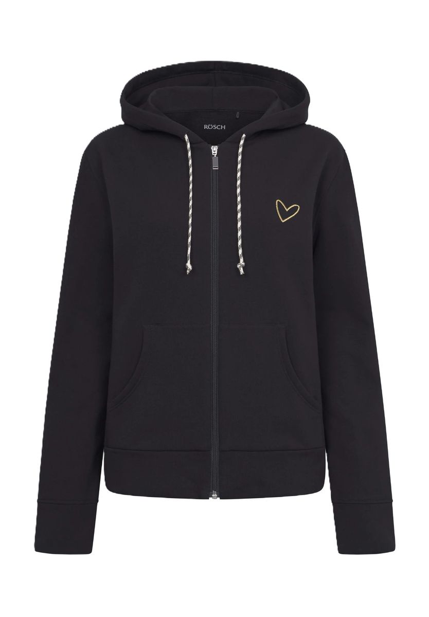 Lässiger Kapuzenpullover mit Reißverschluss und Herzdetail