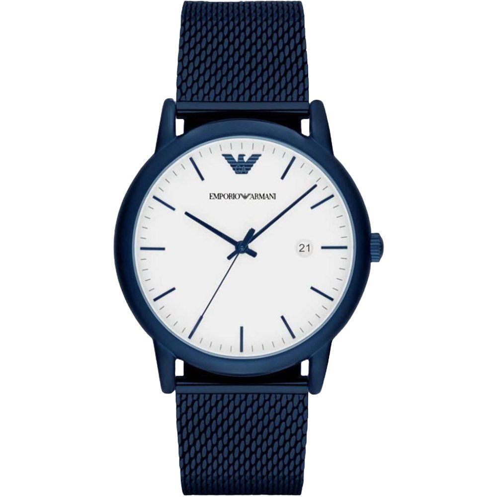 Minimalistische blaue Mesh-Armbanduhr