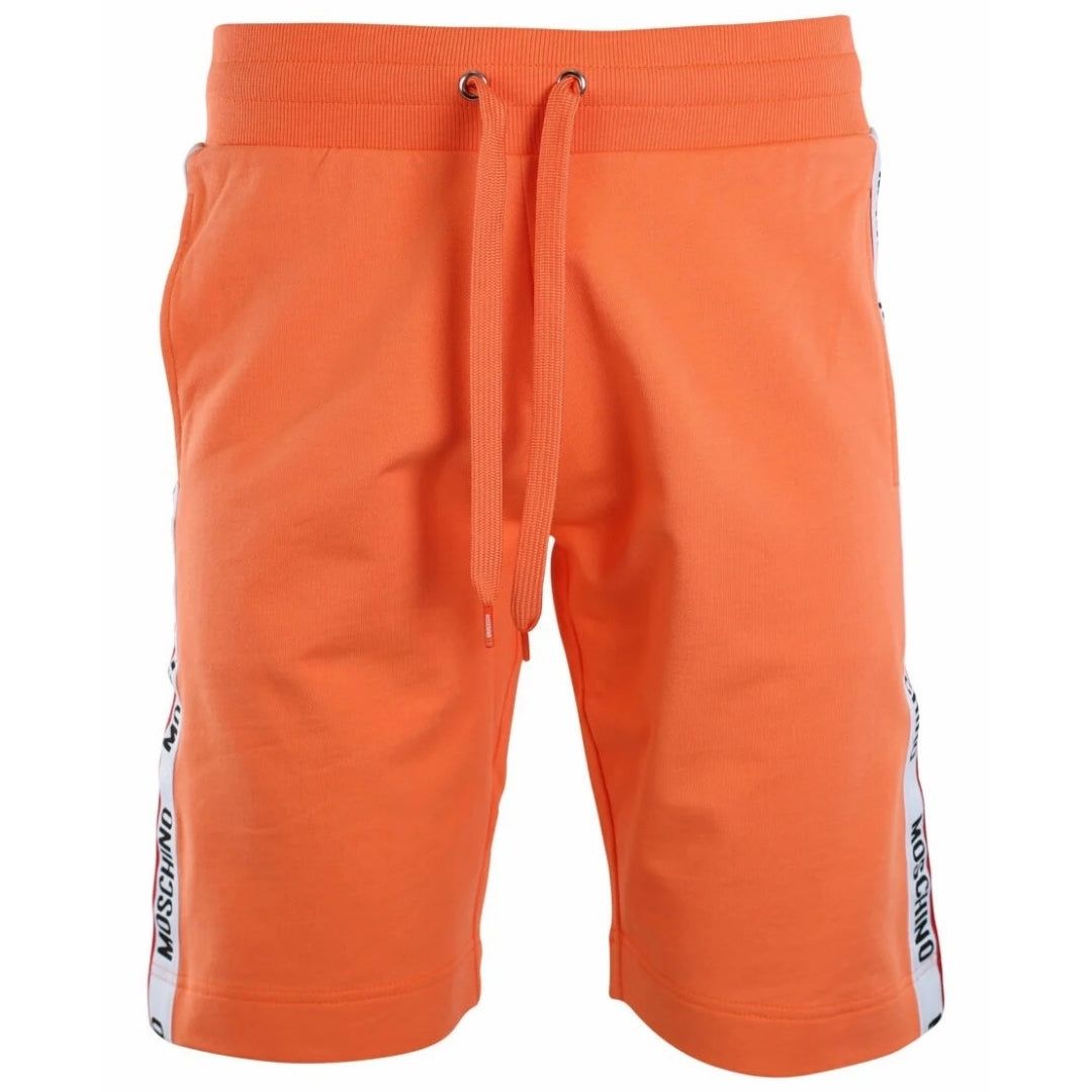 Orangefarbene Shorts mit Logo-Streifen