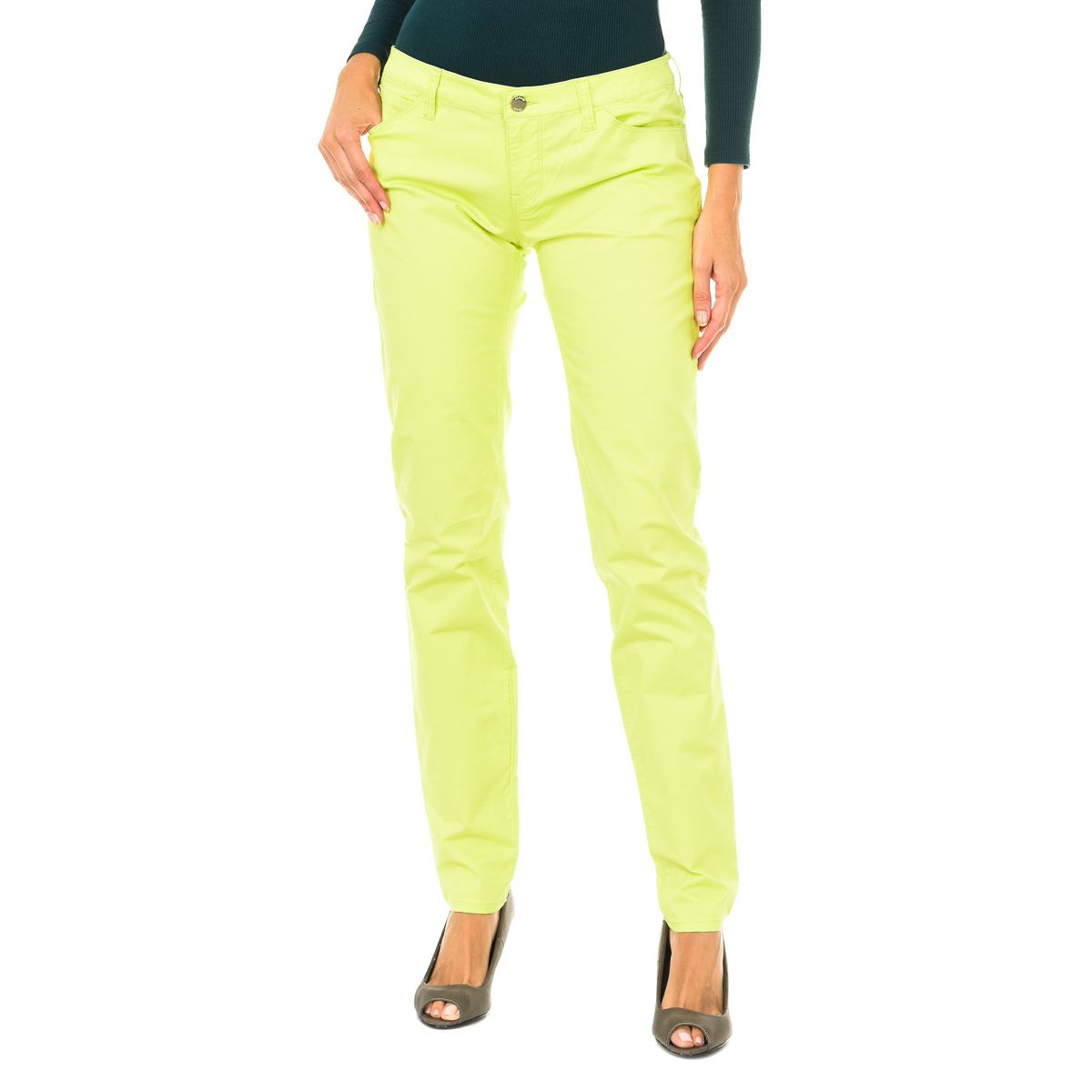 Schmal geschnittene Stretch-Baumwollhose
