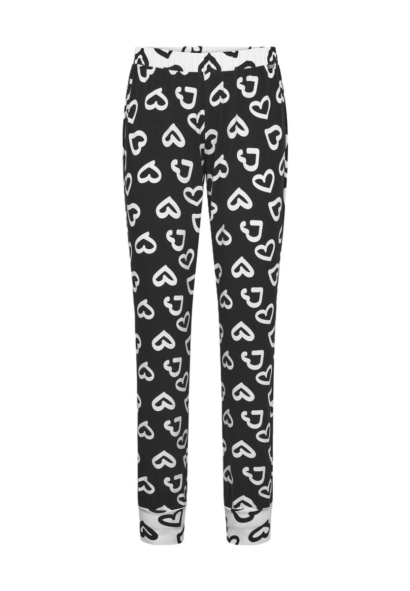 Loungewear-Hose mit Herzprint, entspannte Passform