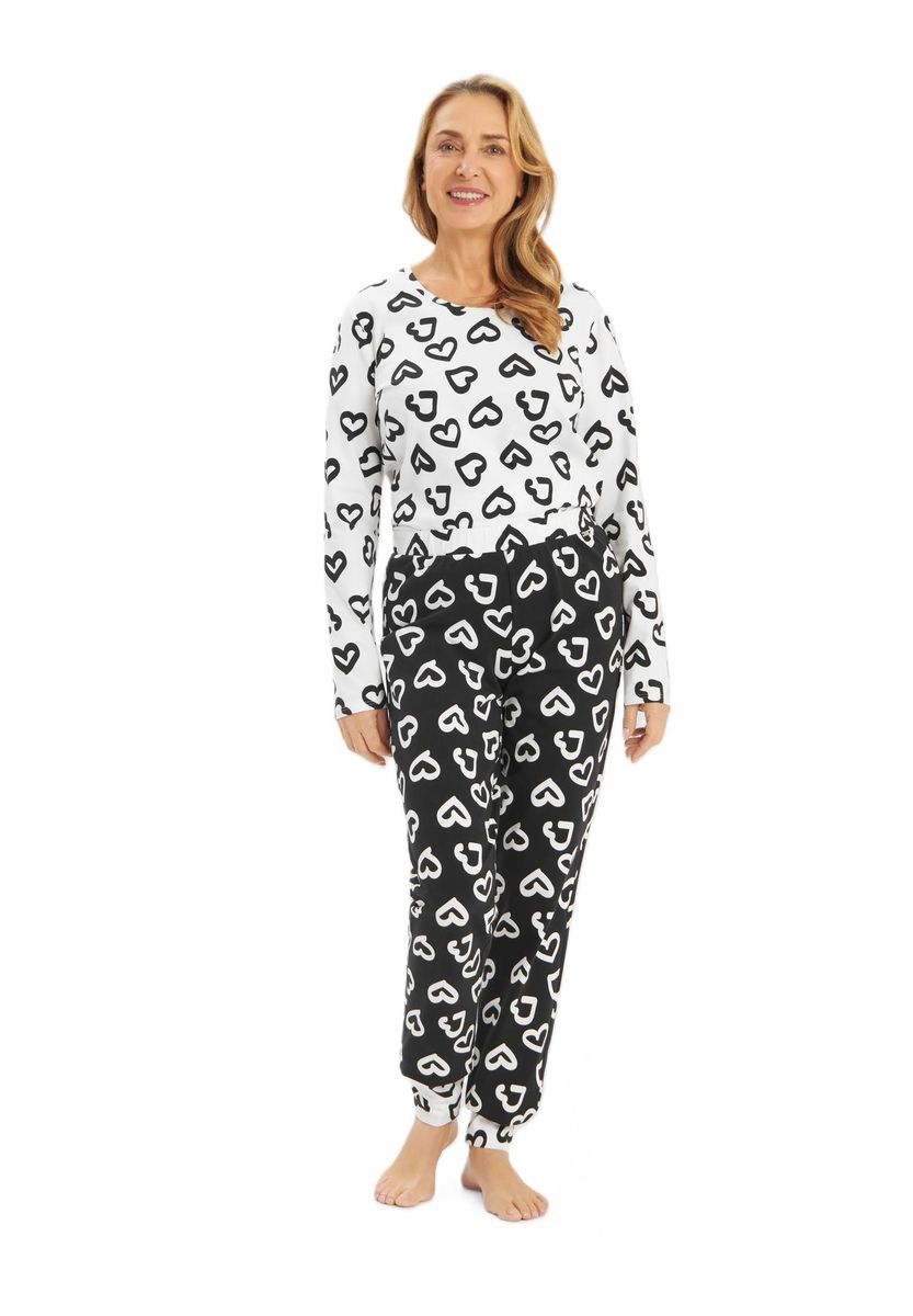 Loungewear-Hose mit Herzprint, entspannte Passform
