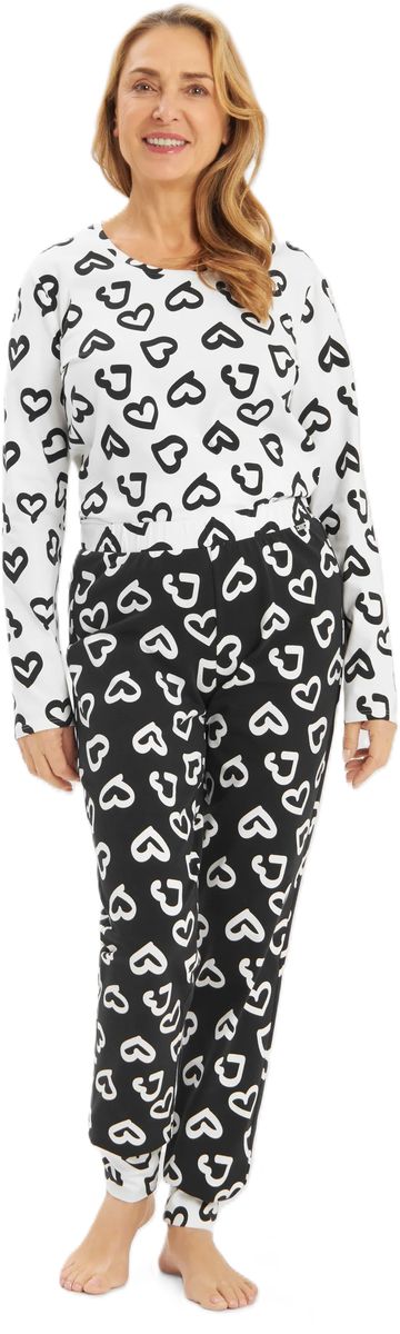 Loungewear-Hose mit Herzprint, entspannte Passform
