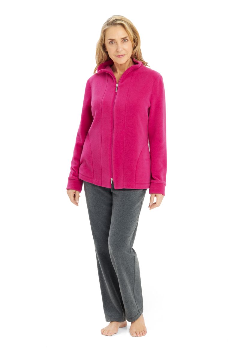 RÖSCH Pyjama New Romance, Stehkragen, für Damen, pink|grau, 38