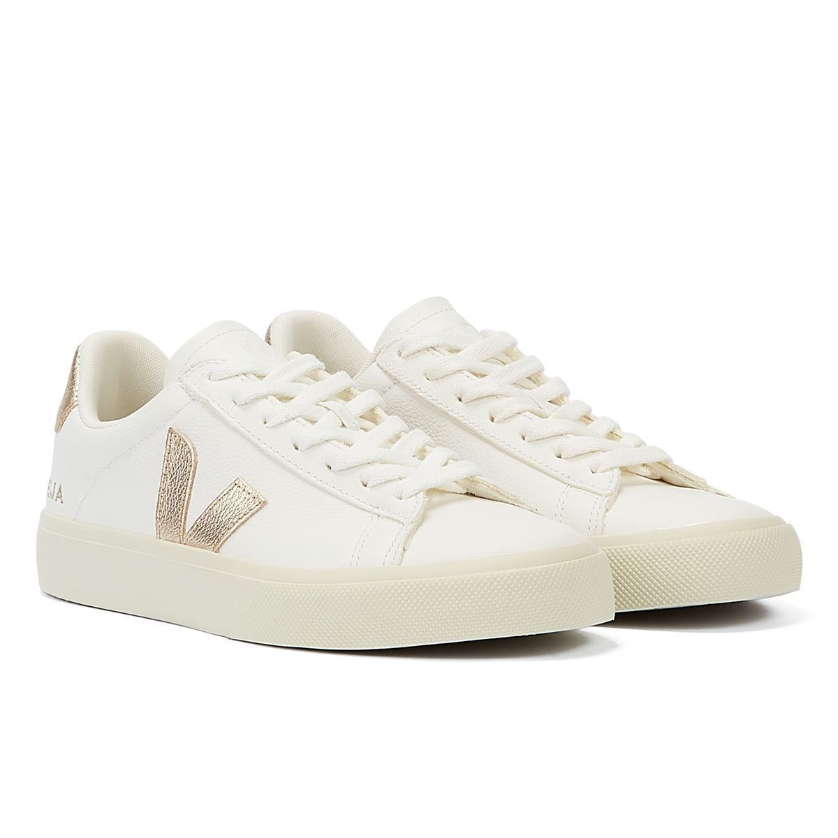 Veja Campo Leder Sneaker Weiß Gold