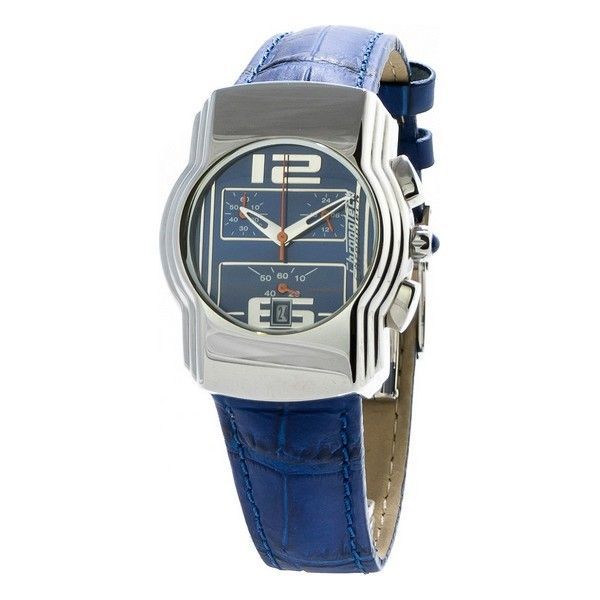 Blaue Lederarmband Quarz Uhr