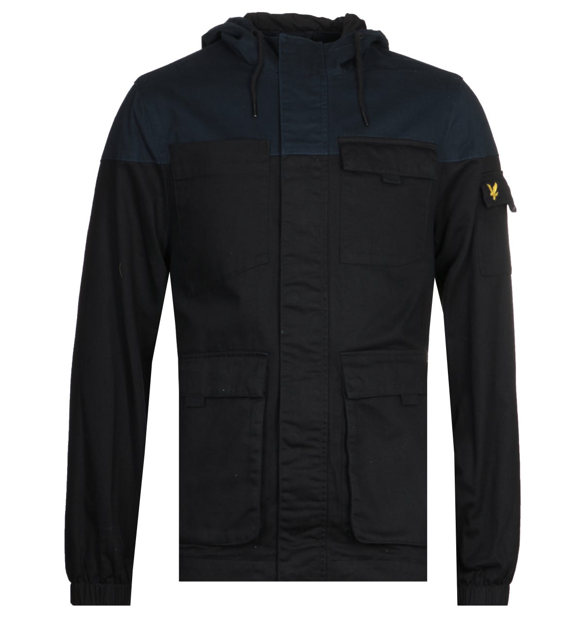 Jacke mit Kontrasteinsatz aus Baumwollmischung