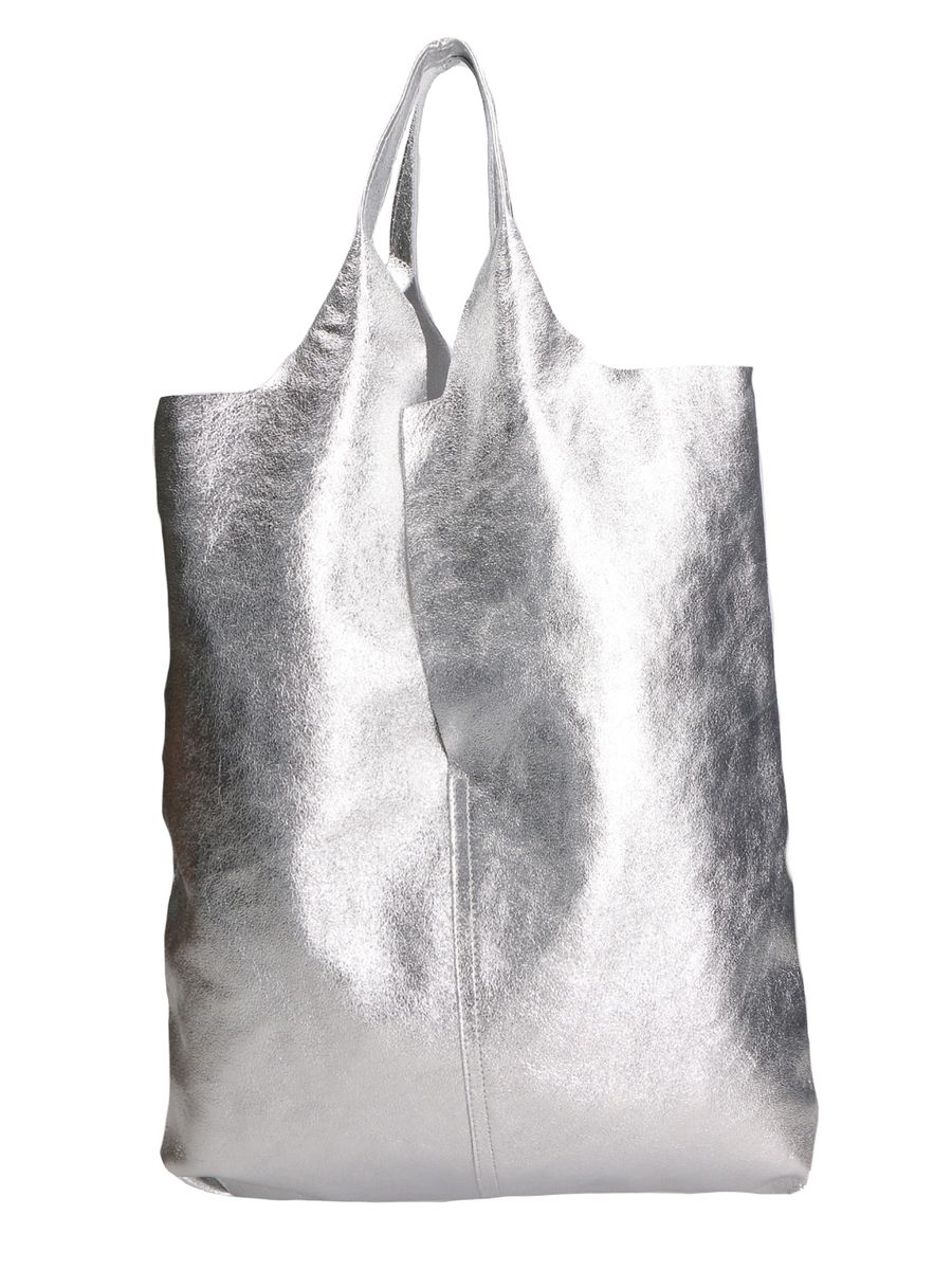 Glänzende Metallic Leder Tragetasche