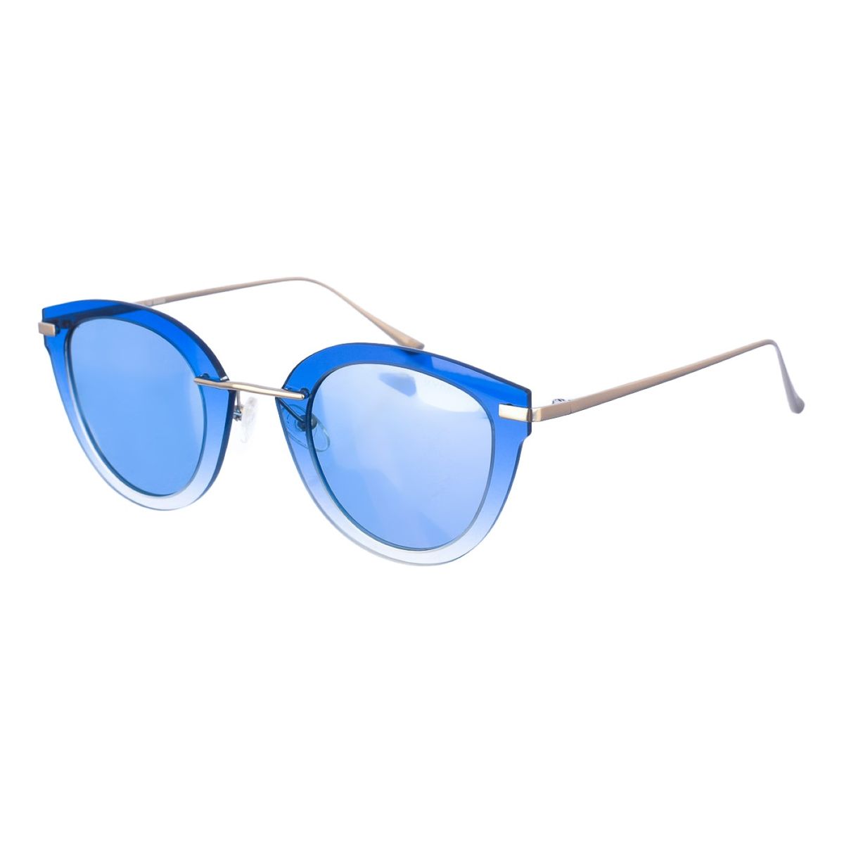 Blaue ovale Sonnenbrille mit Metallgestell