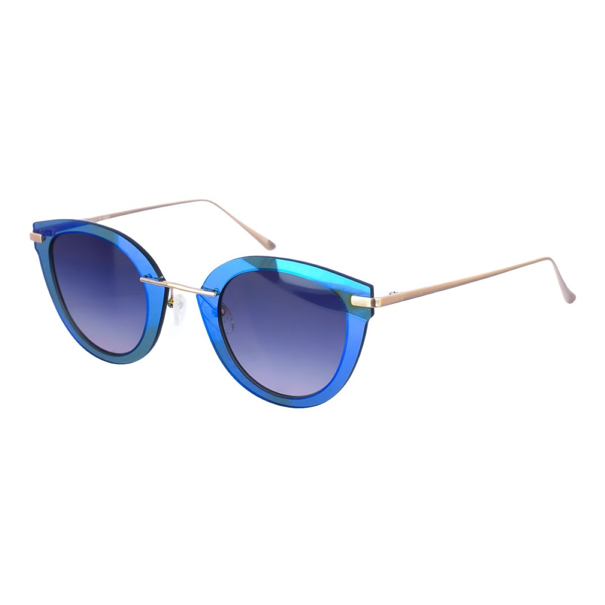Blaue ovale Sonnenbrille mit Metallgestell