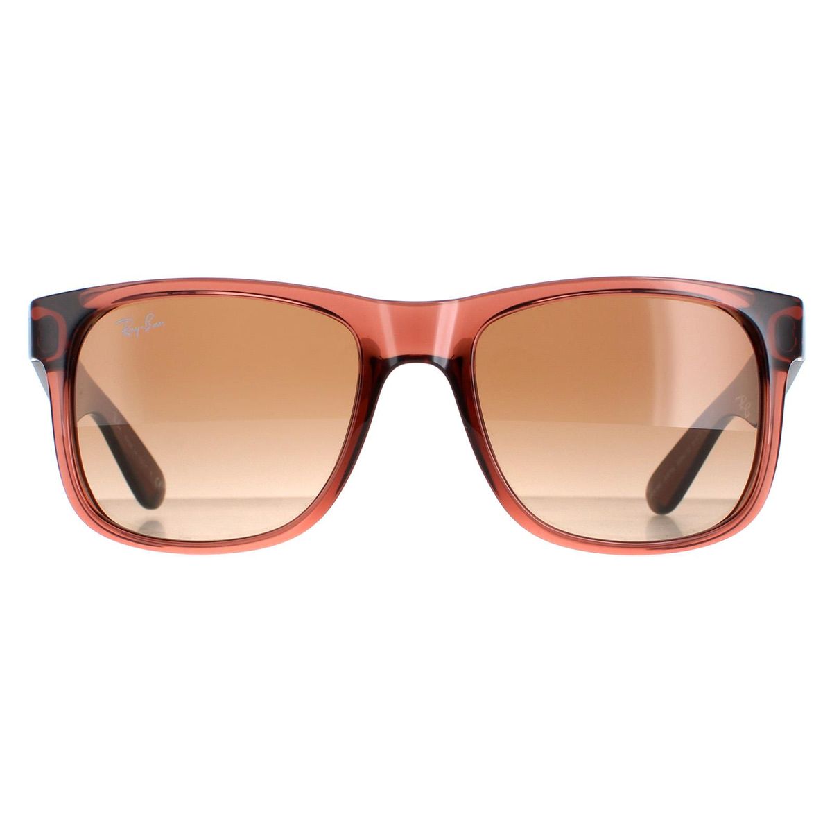 Transparente hellbraune rechteckige Sonnenbrille