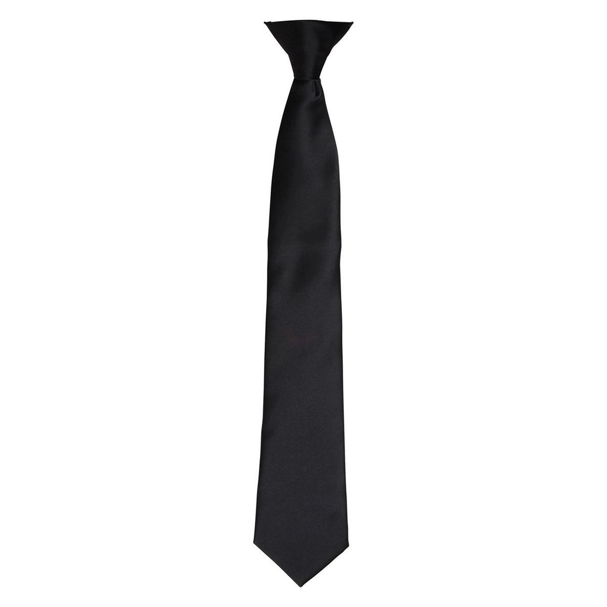 Klassische, einfarbige, schwarze Clip-on-Krawatte