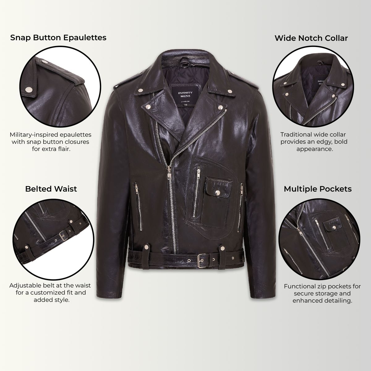 Klassische Lederjacke im Brando-Stil
