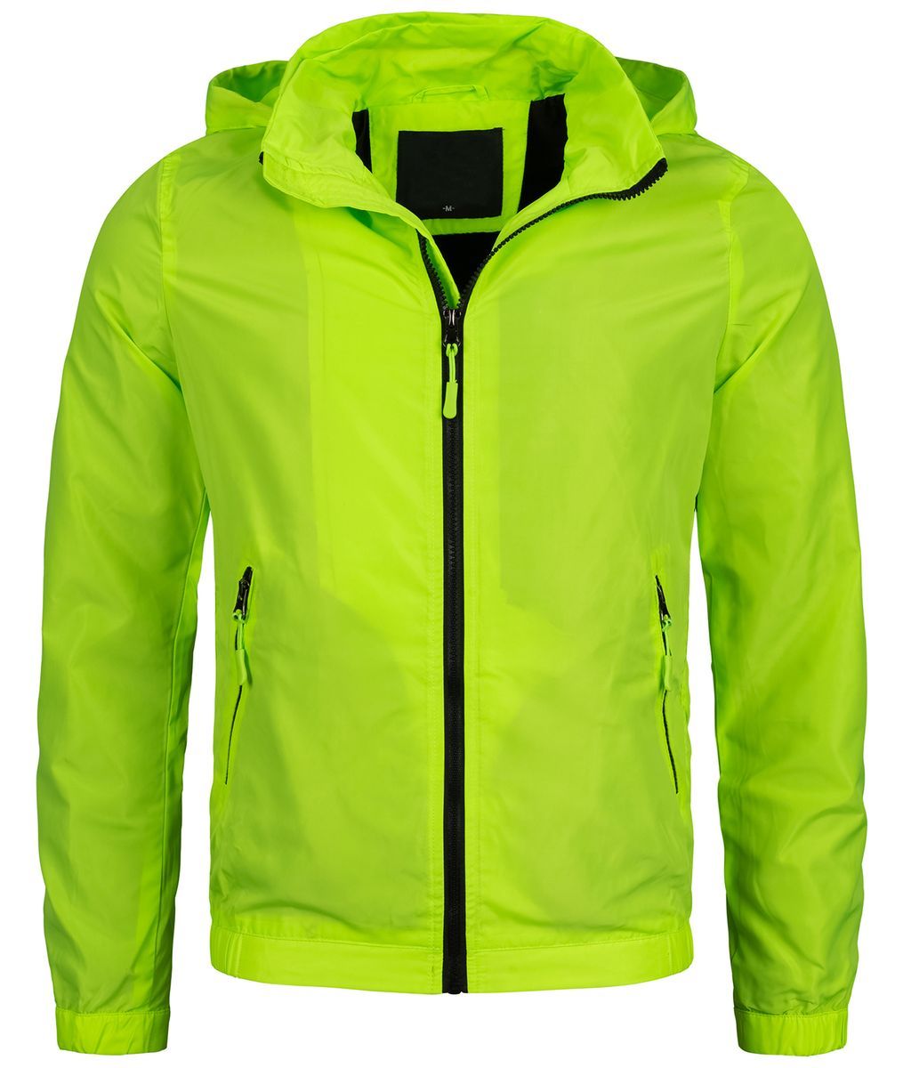 Neongrüne Leichte Windbreaker Jacke