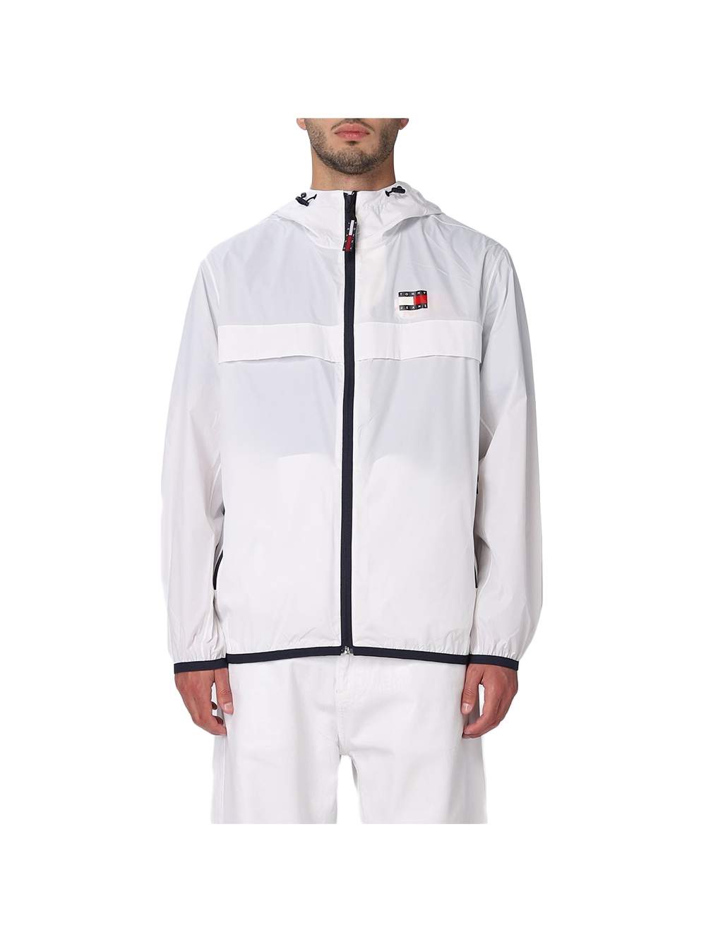 Herren Weiße Windbreaker Jacke mit Logo