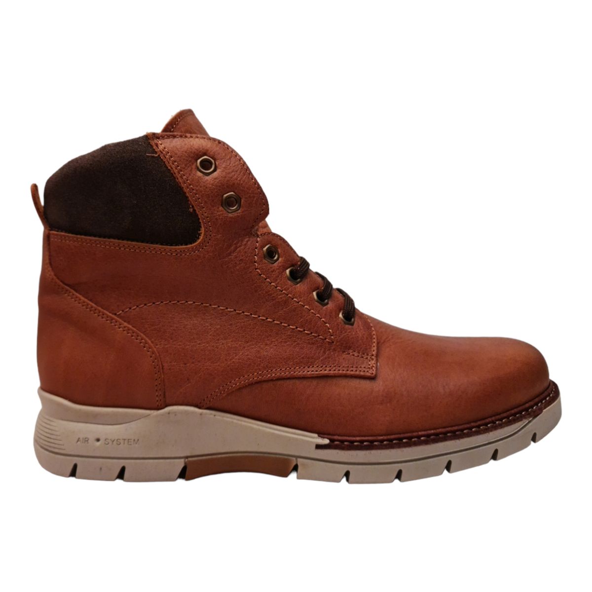 Leder-Stiefeletten mit Schnürsenkeln