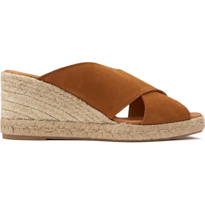 Braune Wildleder Espadrille Keilsandalen