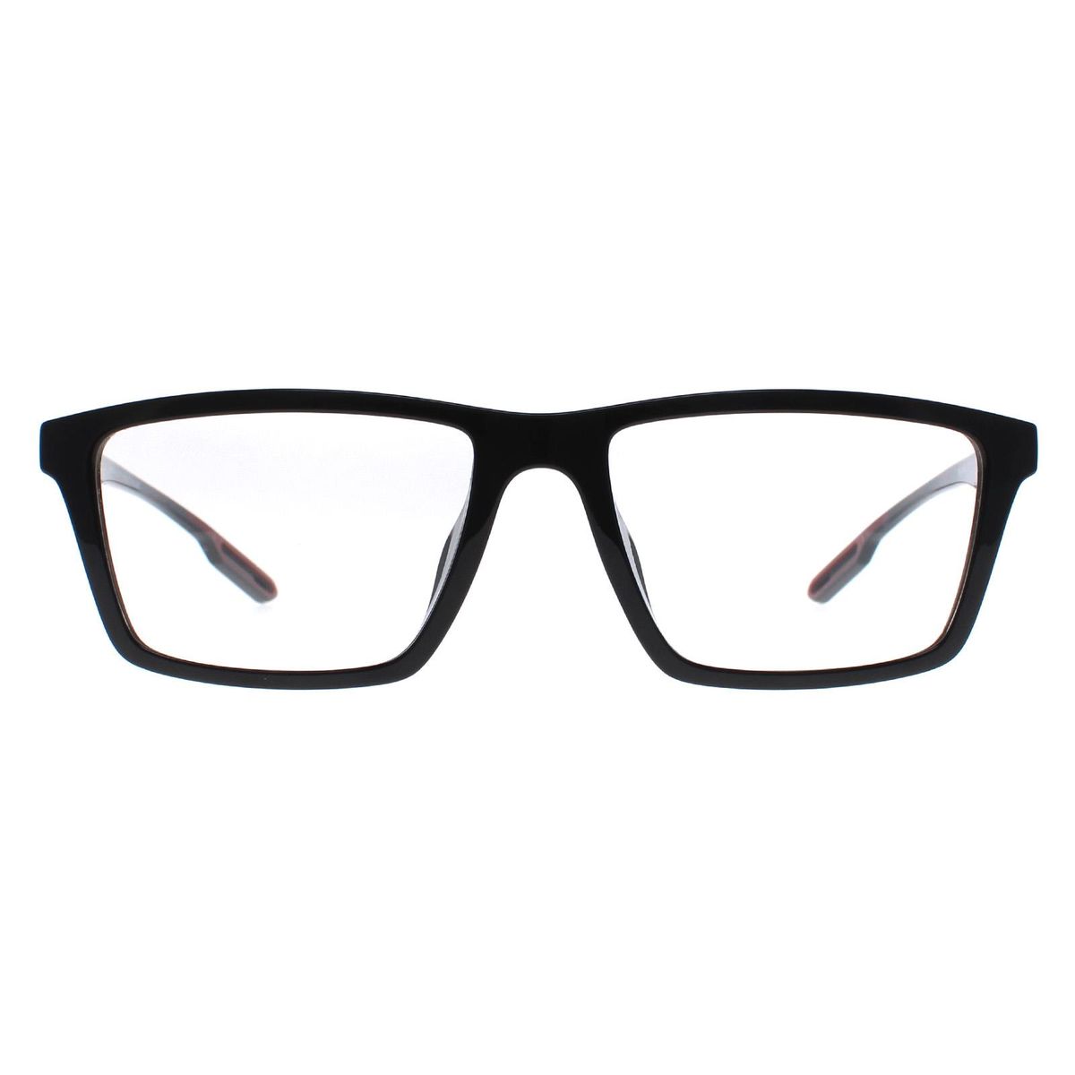 Rechteckige Brille glänzend schwarzer Rahmen