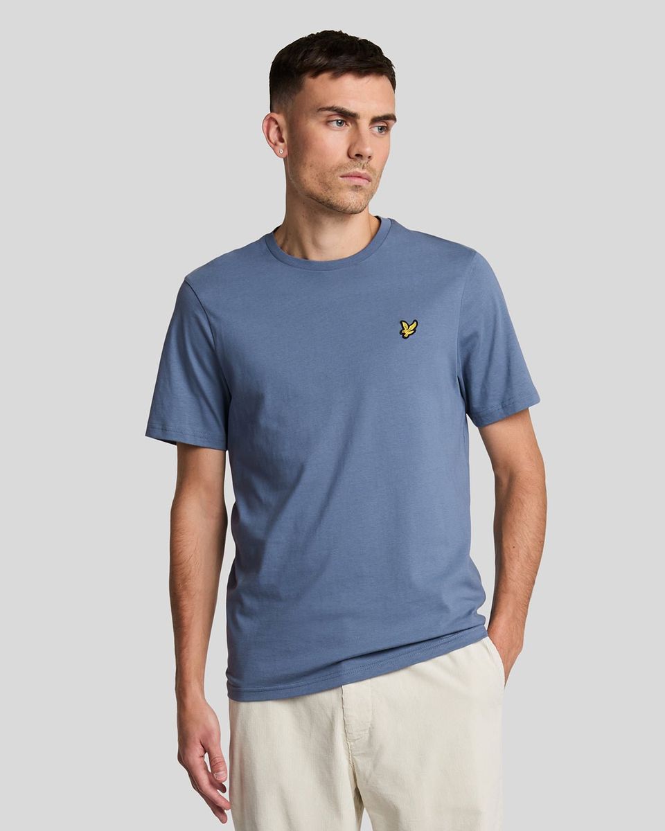 Schlichtes Baumwolljersey T-Shirt mit Rundhalsausschnitt