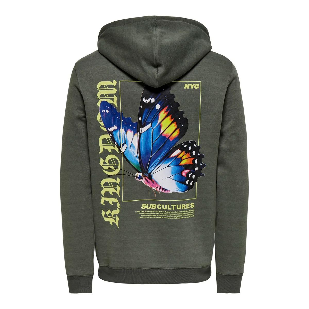 Streetwear-Hoodie mit Schmetterlings-Grafikprint