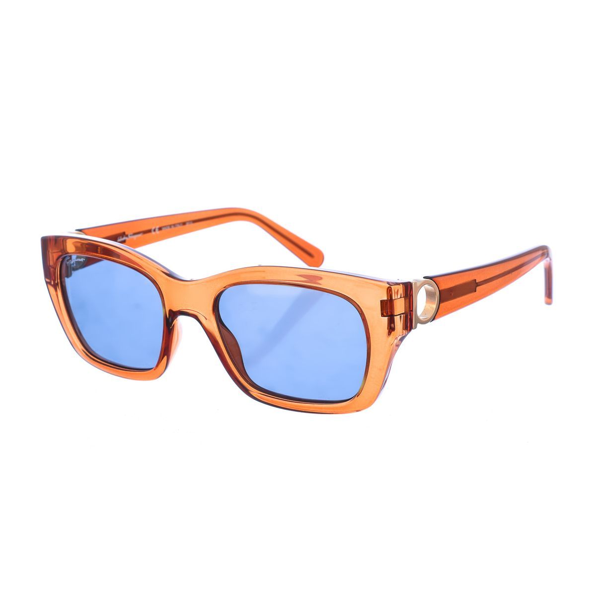 Retro ovale Sonnenbrille mit blauen Gläsern