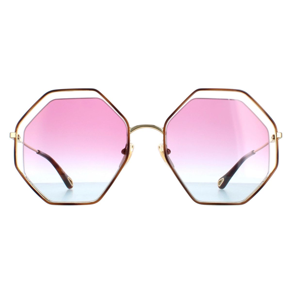 Achteckige Sonnenbrille mit Farbverlaufsgläsern
