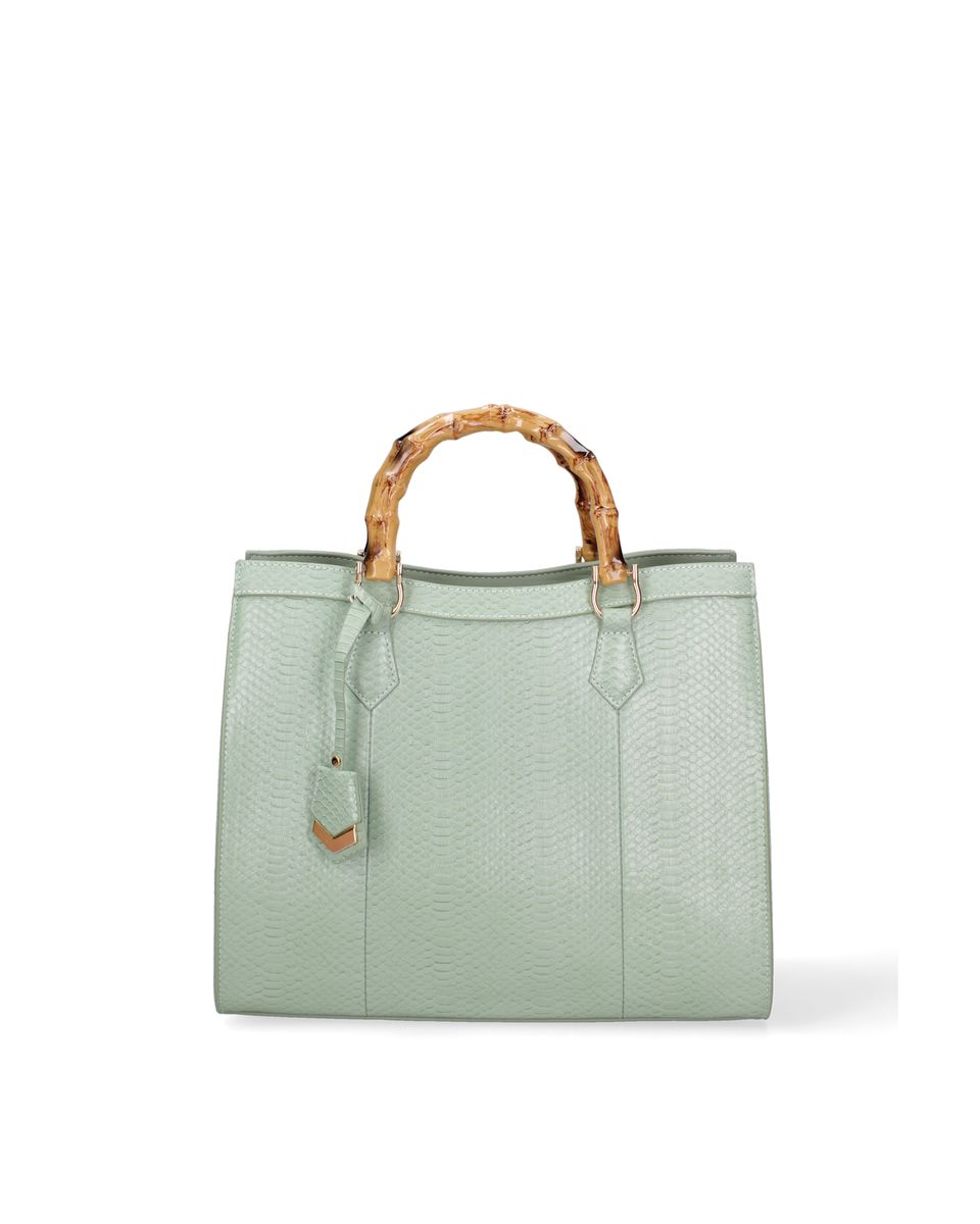 Elegante Henkeltasche mit Bambusgriff