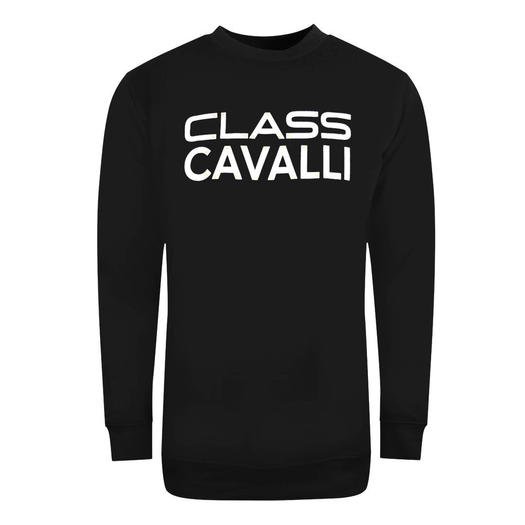 Schwarzes Sweatshirt mit Logo-Print und Rundhalsausschnitt