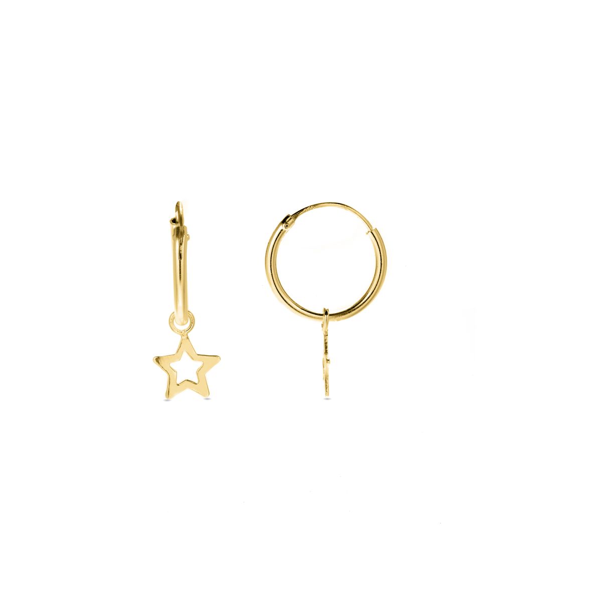 Goldene Stern Creolen Ohrringe