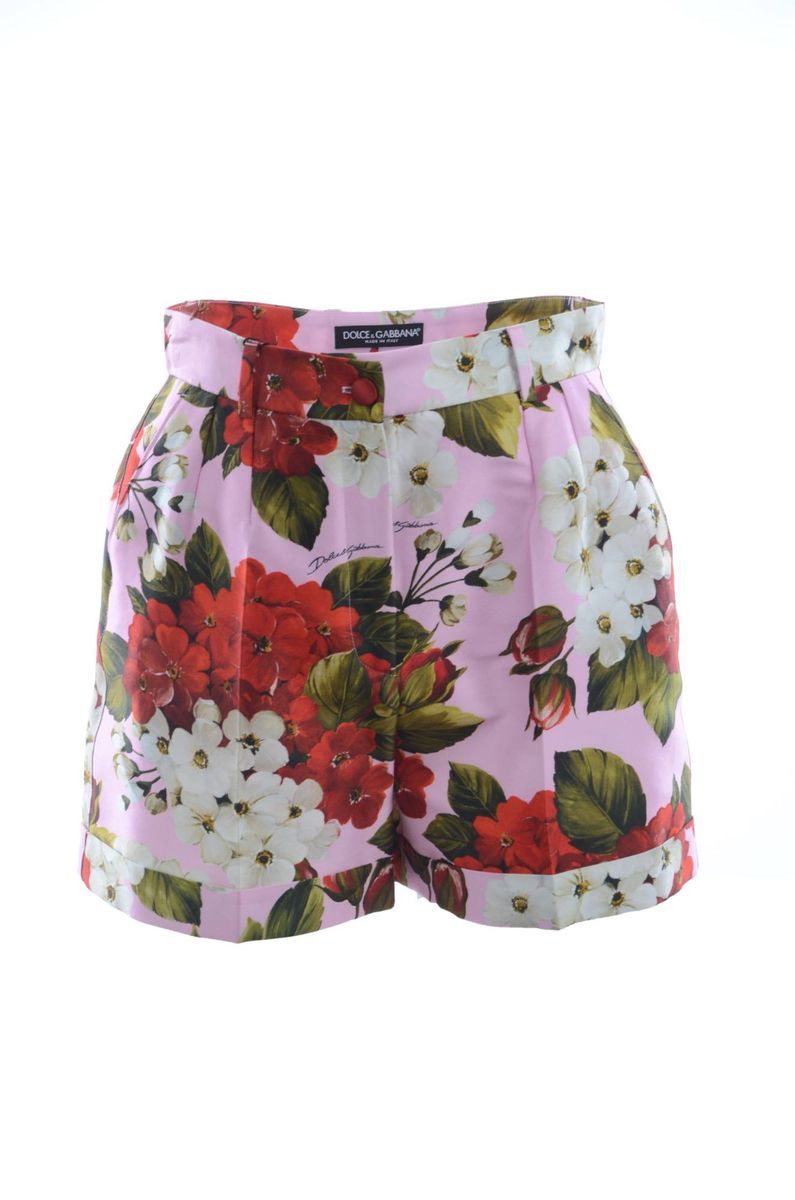 High-Waist Shorts mit Blumenmuster