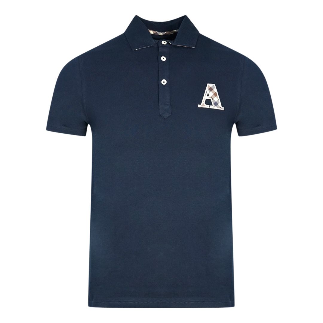 Herren Marineblaues Poloshirt mit Logo