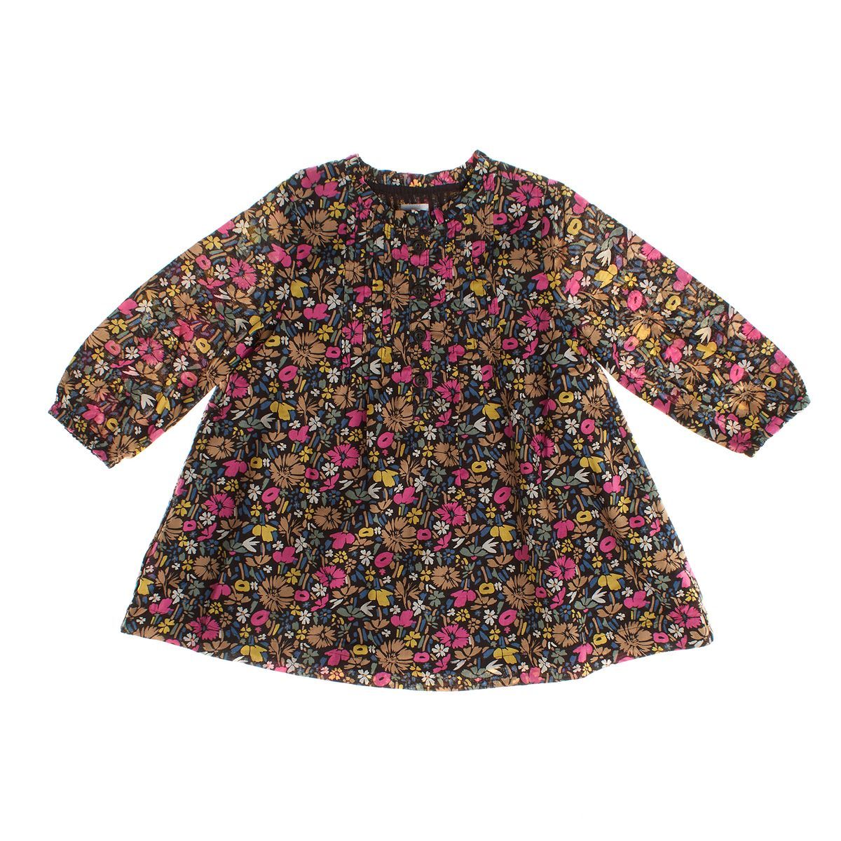 Böhmisches Blumenkleid mit langen Ärmeln