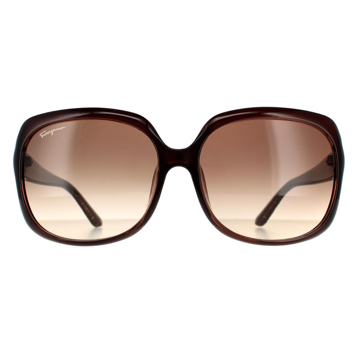 Braune rechteckige Sonnenbrille mit Farbverlauf
