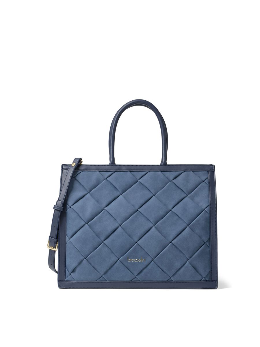 Handtasche aus Kunstleder mit gewebtem Design