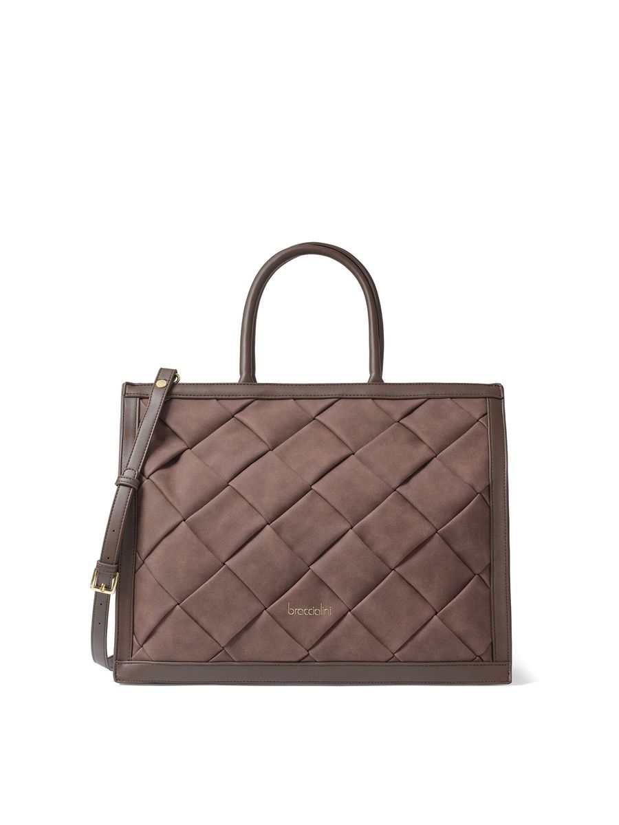 Handtasche aus Kunstleder mit gewebtem Design