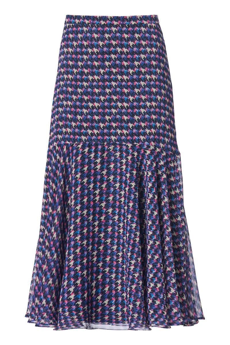 Bunter Hahnentrittmuster Midi Rock