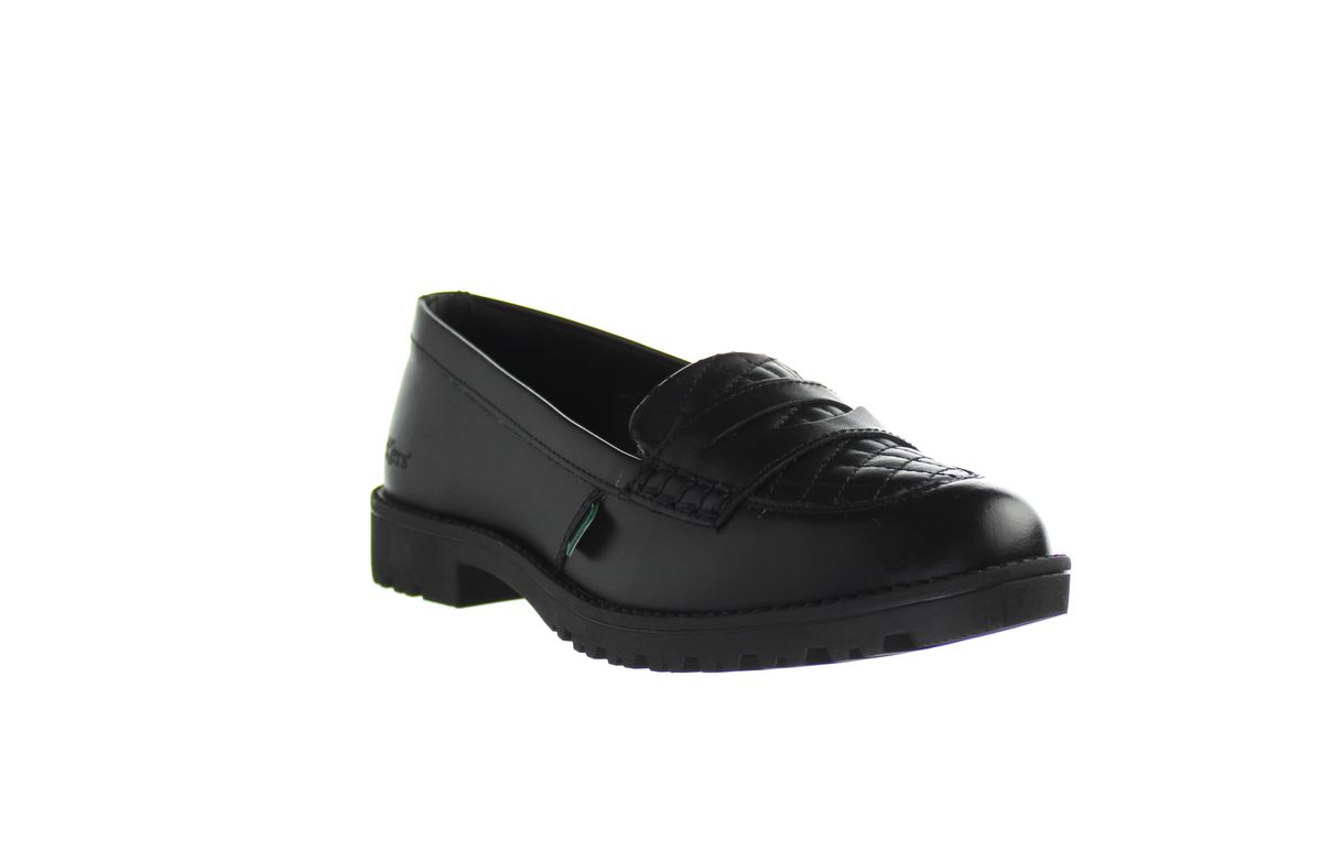 Gesteppte Leder-Loafer mit Profilsohle