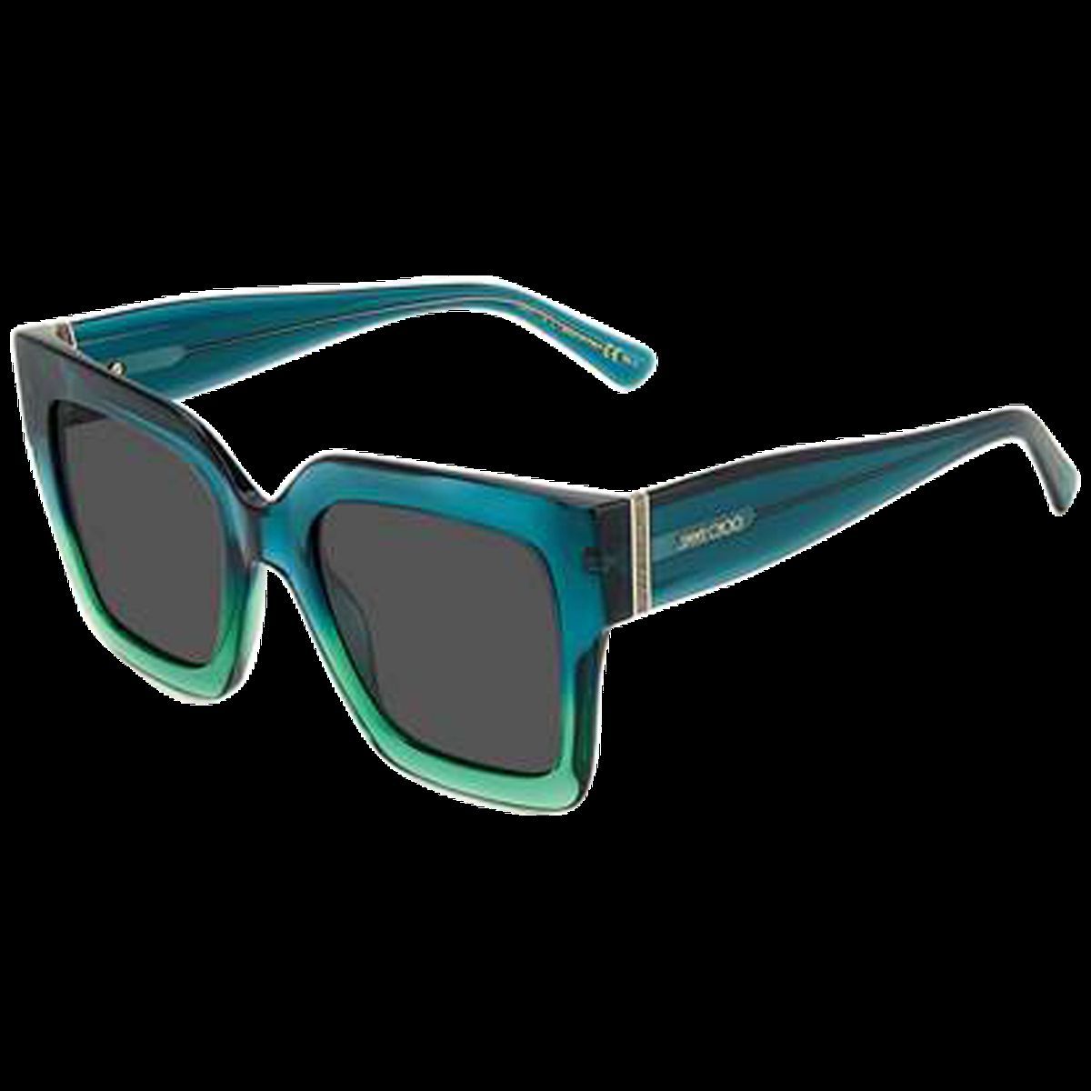 Eckige Acetat-Sonnenbrille mit goldenem Detail