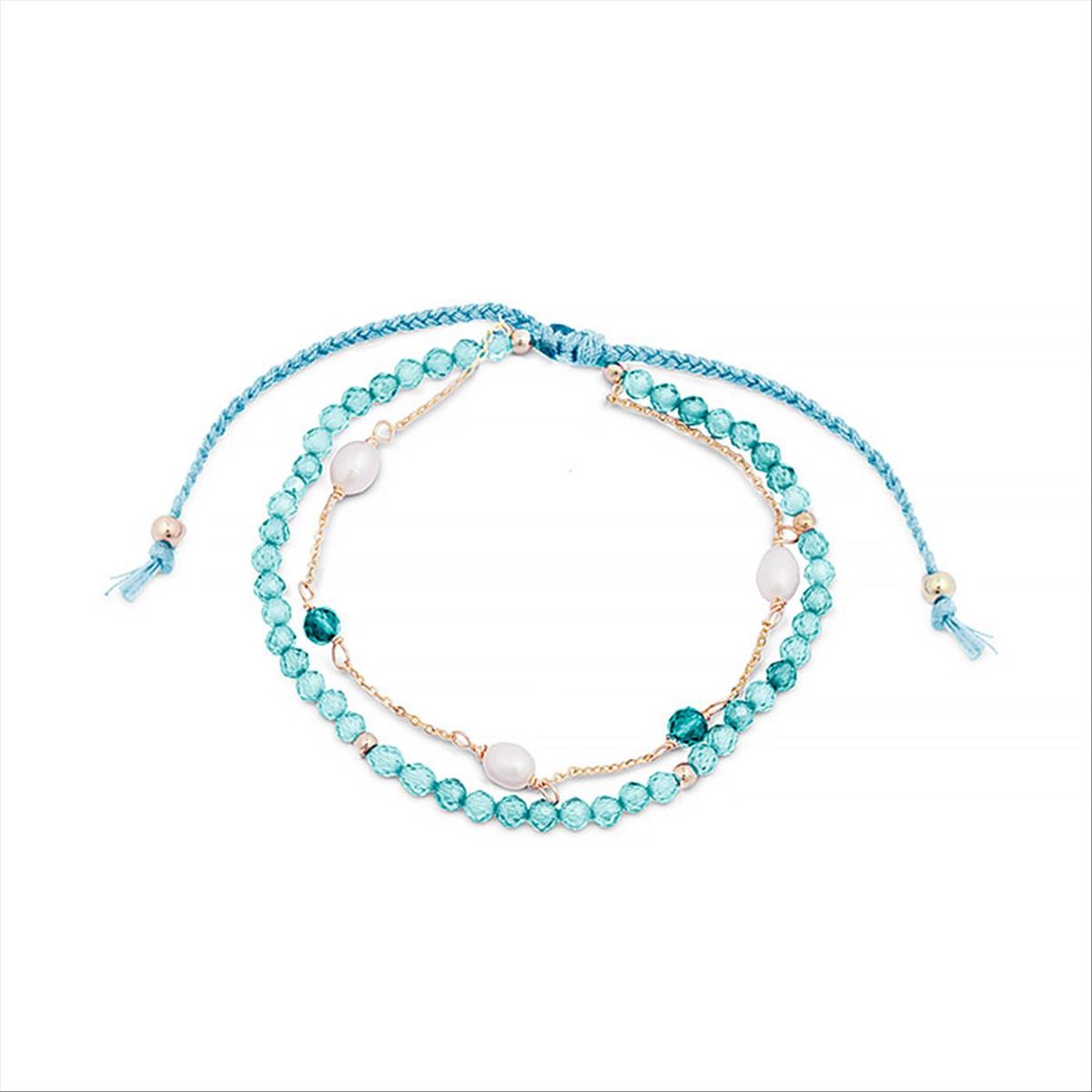 Perlenarmband mit vergoldeten Details