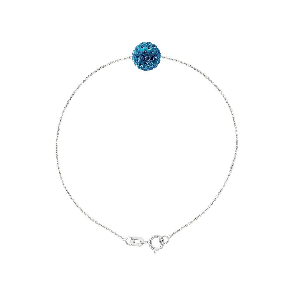 Kristallkugel Sterling Silber Armband