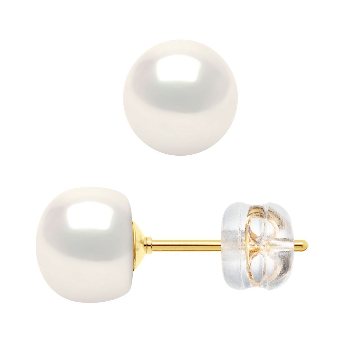 Ohrstecker mit Perlen in Gelbgold