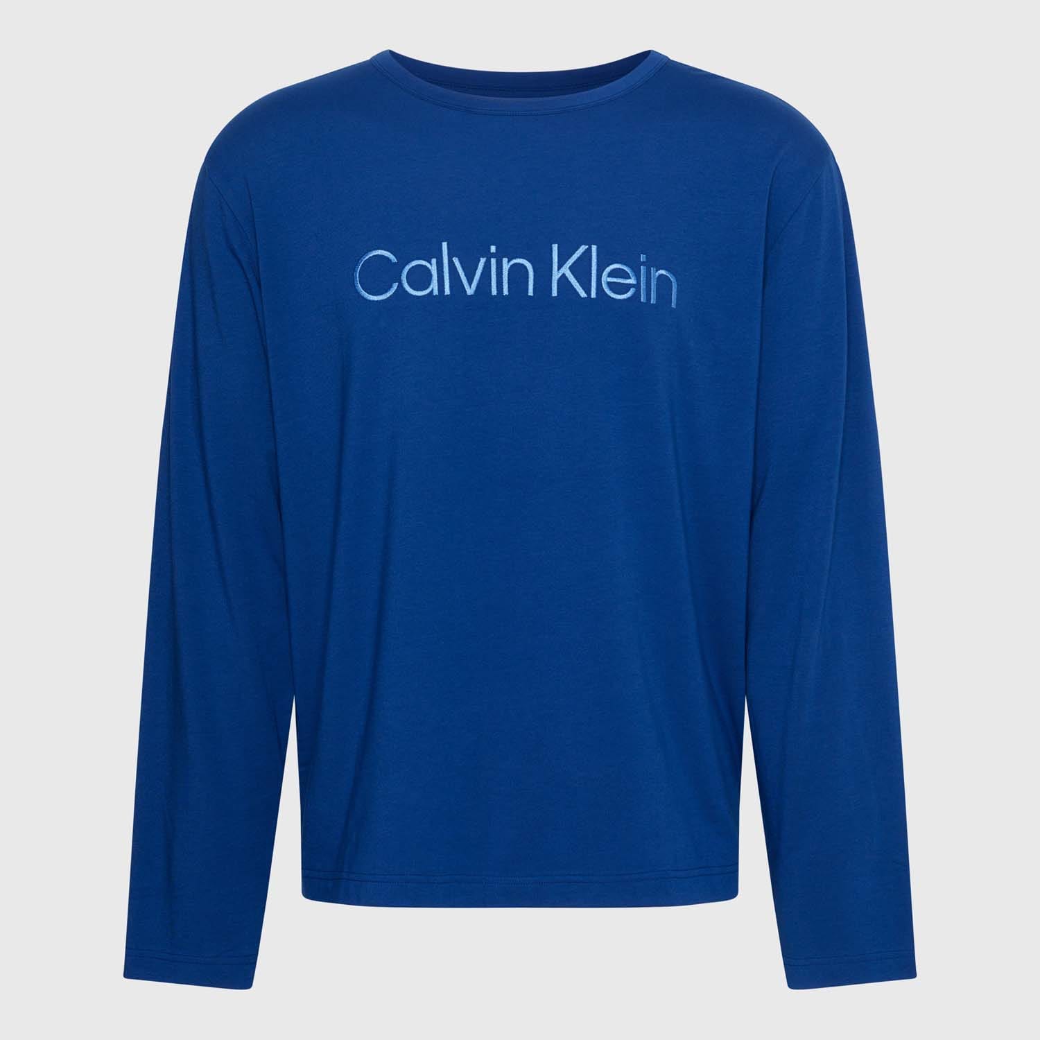 Blaues Langarm-Lounge-T-Shirt