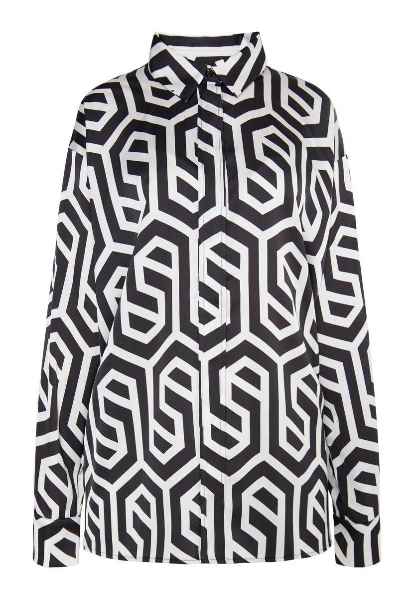 Geometrisch bedruckte Hemdbluse