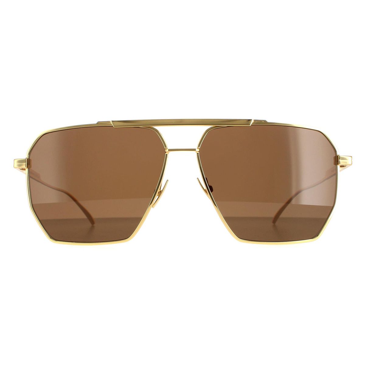Goldfarbene Aviator Sonnenbrille braune Gläser