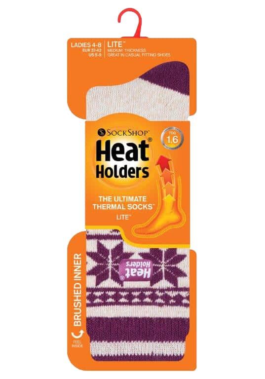 Thermosocken mit nordischem Schneeflockenmuster