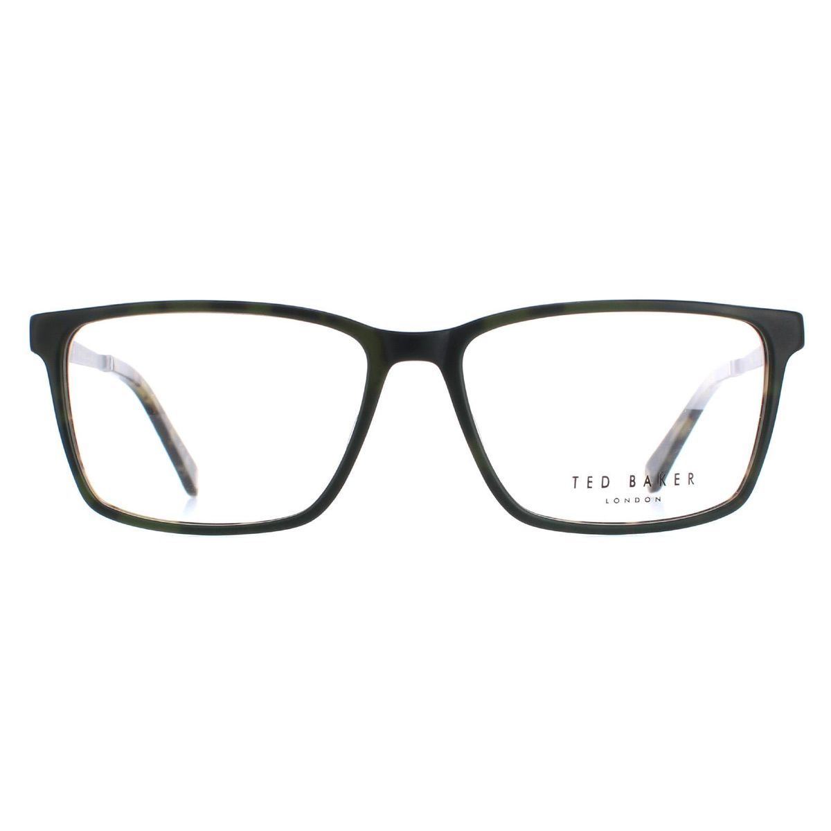Rechteckige Herrenbrille in Braun Schildpatt
